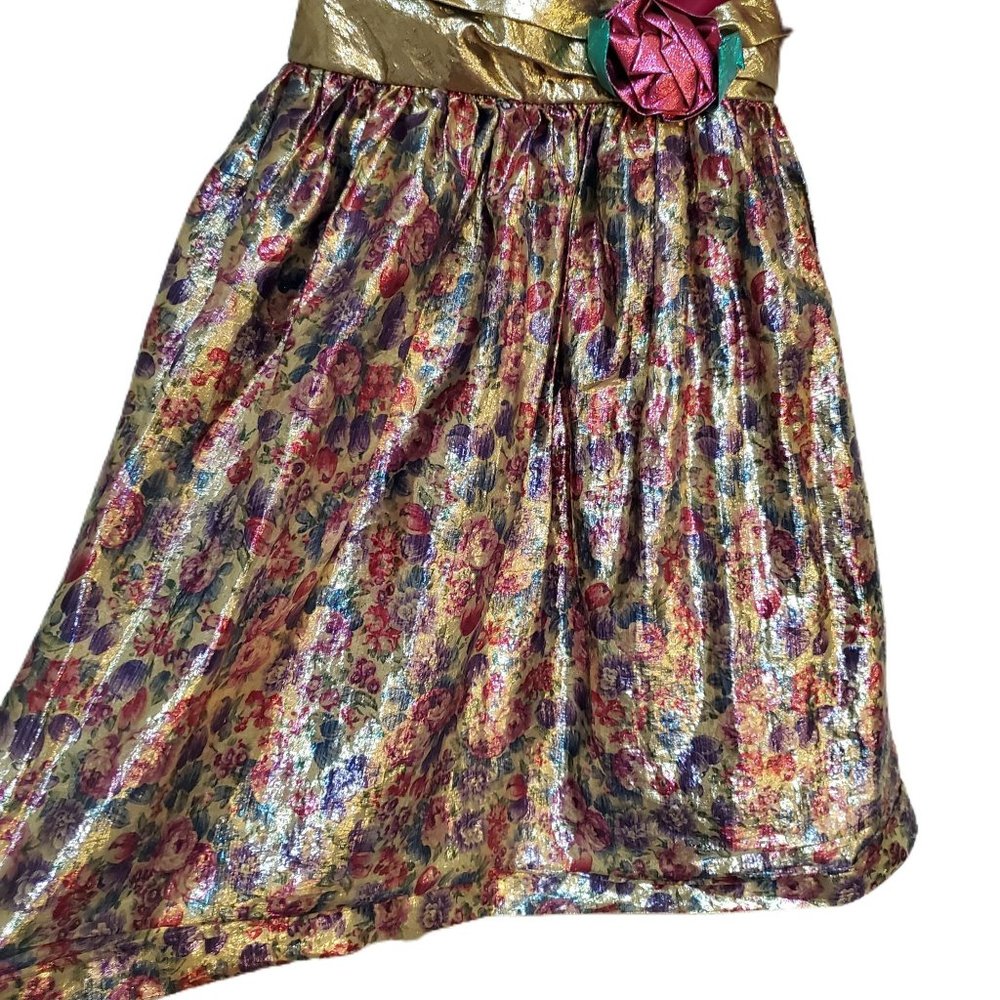 Vintage Bonnie Jean Magenta Velvet Chiffon Holiday Party Dress Girls Size 6X - Picture 2 of 9